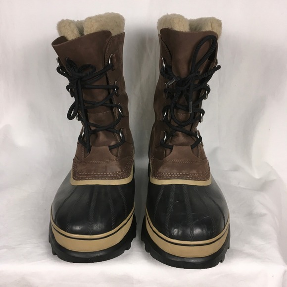 Sorel Caribou Men\'s‎ Snow Winter Boots Duck Leather Sherpa Lining Size 15 main image 8